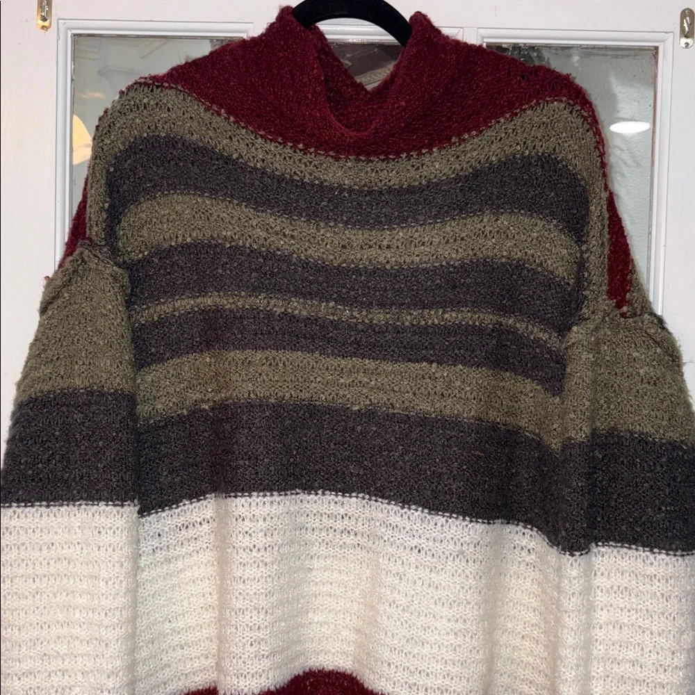 True Craft Striped Multicolor Sweater 0X